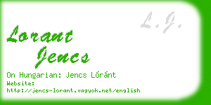 lorant jencs business card